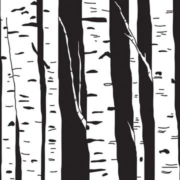 Birch trees background Stock Illustration
