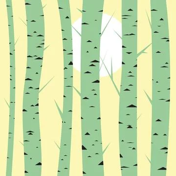 Birch trees background Stock Illustration