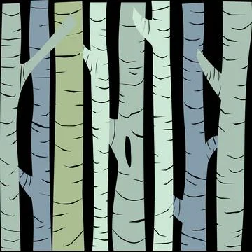 Birch trees background Stock-Illustration