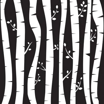 Birch trees background Stock Illustration