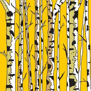 Birch trees background Illustrazione stock