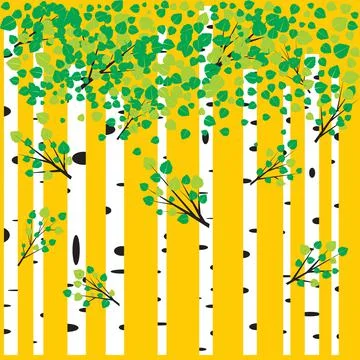 Birch trees background Stock Illustration