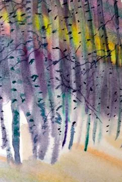 Birch in winter Stock Illustration