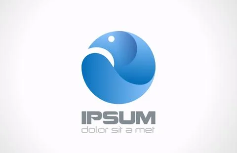 Bird abstract in the circle vector design logo template. Stock Illustration