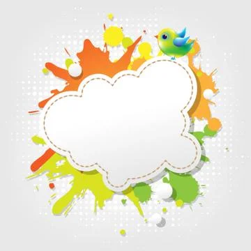 Bird with abstract speech bubbles Stock Illustration