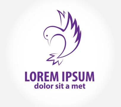 Bird abstract vector logo design template. Stock Illustration