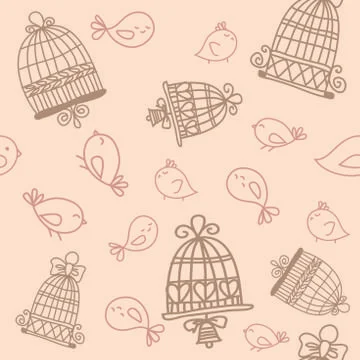 Bird and cage Stock Illustration