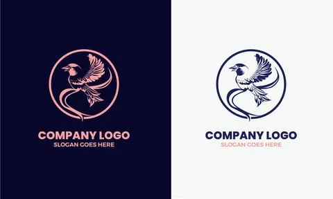 Bird and Circle Logo. Symbolizing Freedom and Innovation. Stock Illustration