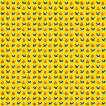 Bird and fire pattern design Stock Illustration