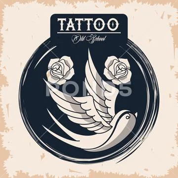 bird and roses tattoo studio illustration 126611746 iconl