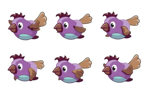Bird animation vector frames Stock Illustration