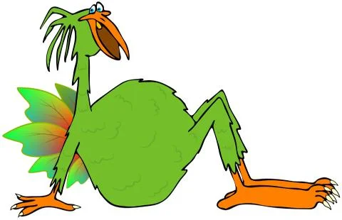 Bird with arms Stock Illustration