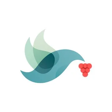 Bird with berry Stock Photos