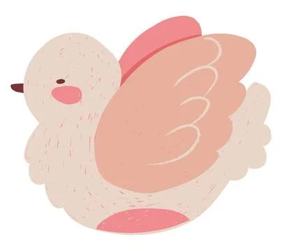 Bird, bird character, flying bird, dove, chick Stock Illustration