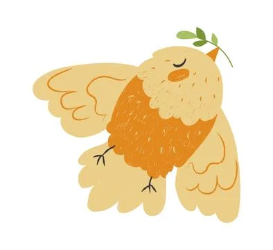 Bird, bird character, flying bird, dove, chick Stock Illustration