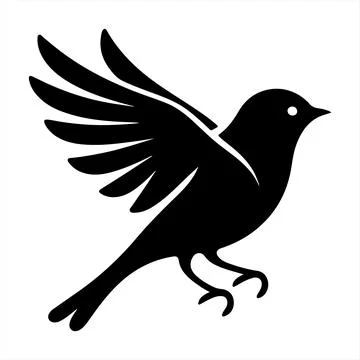 Bird black vector illustration isolated on white background イラスト素材