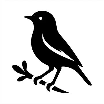 Bird black vector illustration isolated on white background イラスト素材
