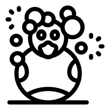 Bird blowing soap bubbles, having fun and enjoying bath time Stock Illustration