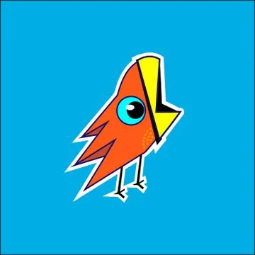Bird on blue background. Stock Illustration