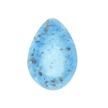 Bird blue egg with spots. Hand drawn watercolor illustration. For design, cards Stock Illustration