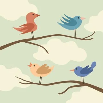 Bird on branch Stock Photos