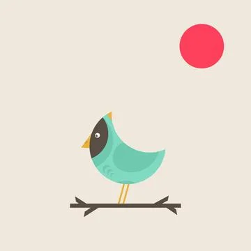 Bird on branch2 Stock Photos