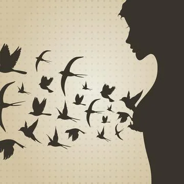 Bird from a breast イラスト素材