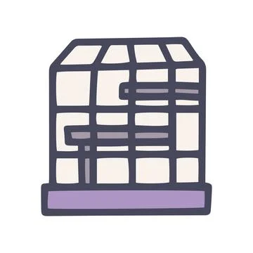 Bird cage color vector doodle simple icon Stock Illustration