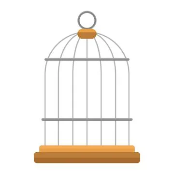 Bird cage flat clipart vector illustration Stock Illustration