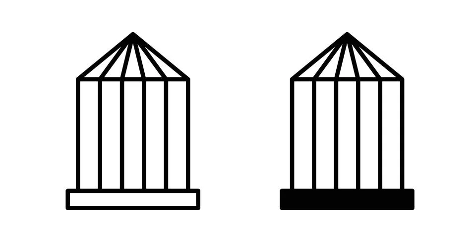 Bird cage icon black vector isolated on white Stock Illustration