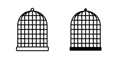 Bird cage icon vector art Illustrations Stock Illustration