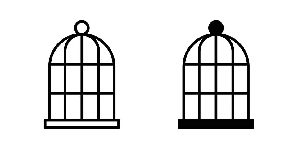 Bird cage icon vector design illustrations Stock Illustration