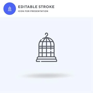 Bird Cage icon vector, filled flat sign, solid pictogram isolated on white, logo Stock Illustration
