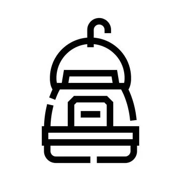 Bird cage line art icon for pet confinement Stock Illustration