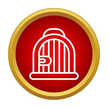 Bird cage line icon for confinement and pet care Stock Illustration