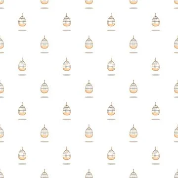 Bird cage pattern repeating seamless animal design Illustrazione stock