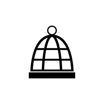 Bird Cage, Pet Cell, Empty Birdcage. Flat Vector Icon illustration. Simple bl Stock Illustration