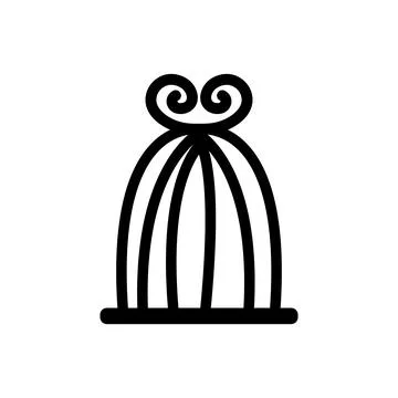 Bird cage, vector design on white isolated background Stock Illustration
