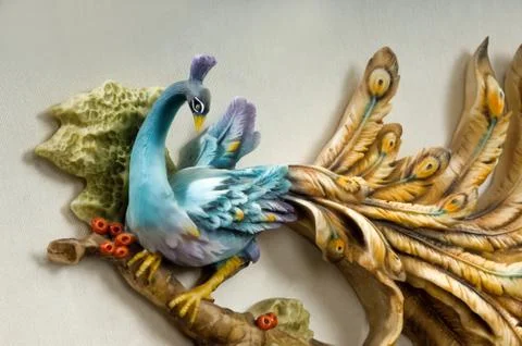 Bird on canvas Foto stock