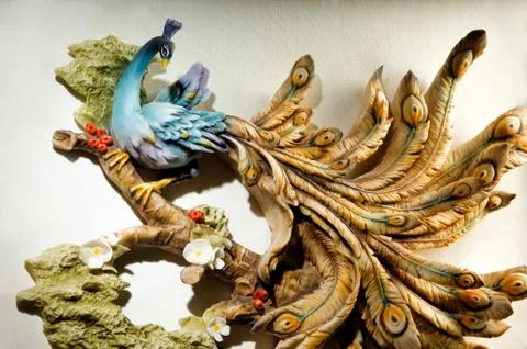 Bird on canvas Stock Photos