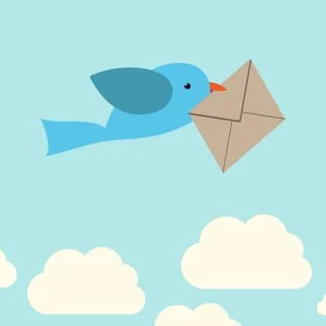 Bird carrying envelope Stock Illustration