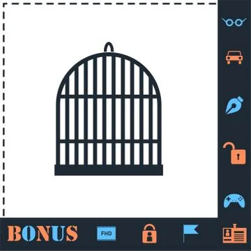 Bird cell icon flat Stock Illustration