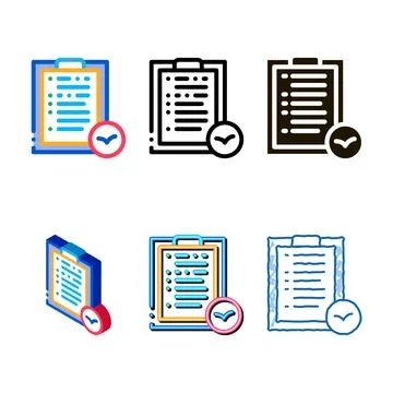 Bird check list for watching icon thin multipack line vector Stock Illustration