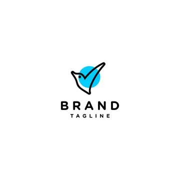 Bird Check Logo Design Stock Illustration