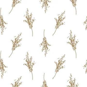 Bird cherry tree branches seamless pattern vector design. 스톡 일러스트