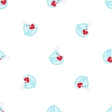 Bird Christmas tree toy pattern seamless vector Illustrazione stock