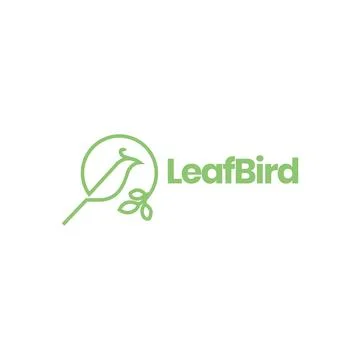 Bird with circle leaf minimalist line modern logo design vector Stock Illustration
