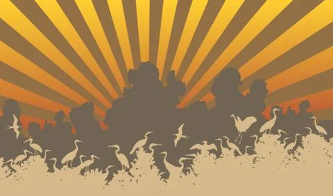 Bird colony Stock-Illustration