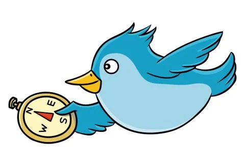 Bird with Compass Stock-Illustration