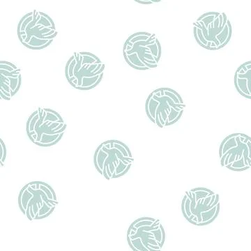 Bird control glyph seamless pattern Stock Illustration